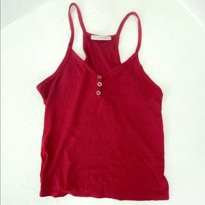 Ribbed red tank top